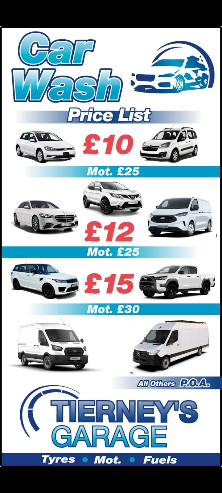 Tierneys Garage, car wash in Lisnaskea, Fermanagh